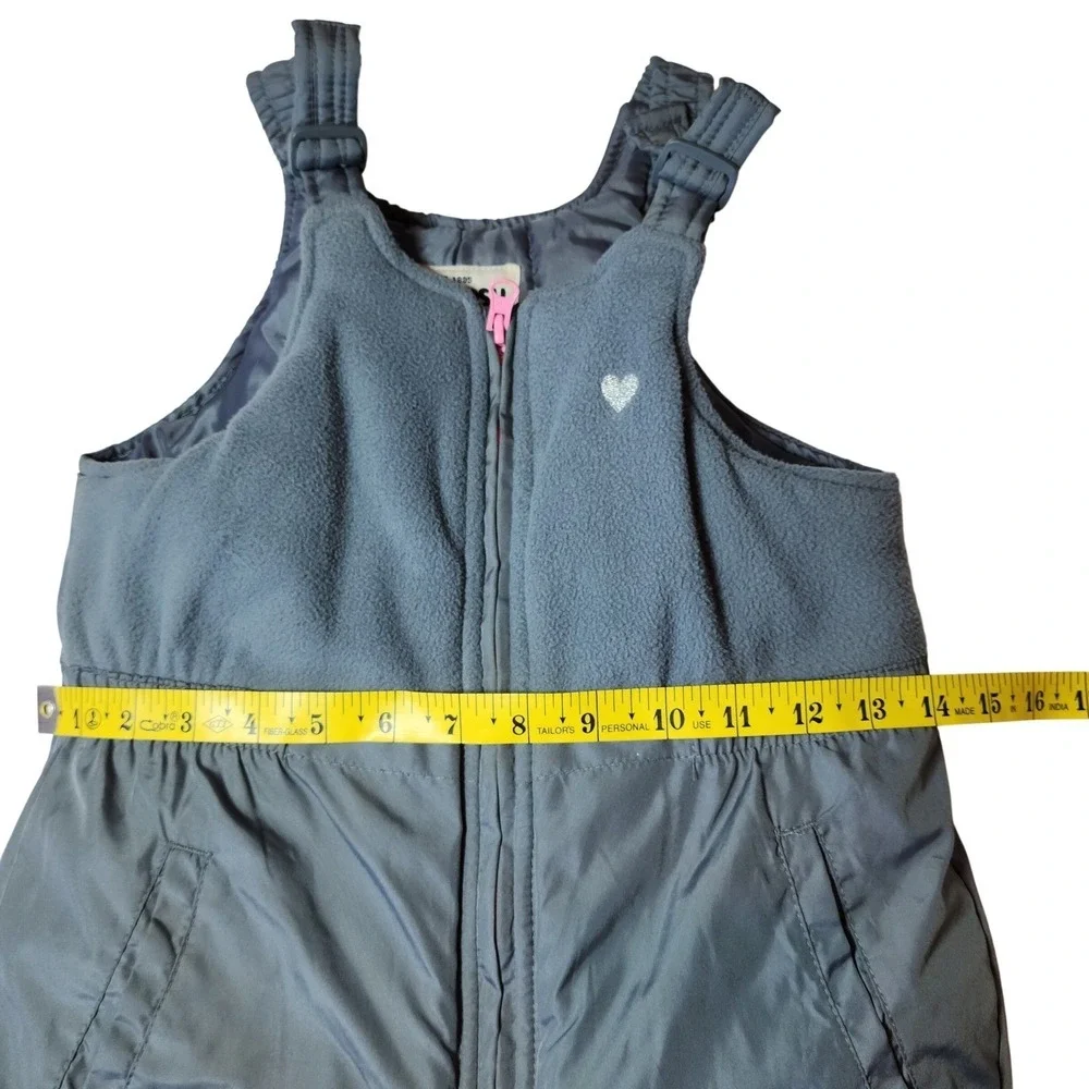 OshKosh‎ Bgosh Girls Gray Fleece Lined Insulated Snow Bib Overalls Size 6X